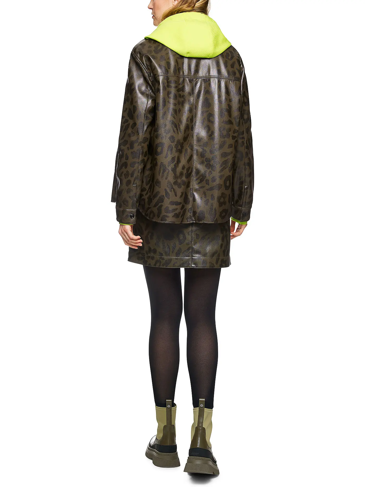MARC CAIN | Bluse in Lederoptik | olive
