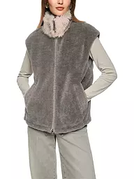 MARC CAIN | Gilet in Felloptik | Grau