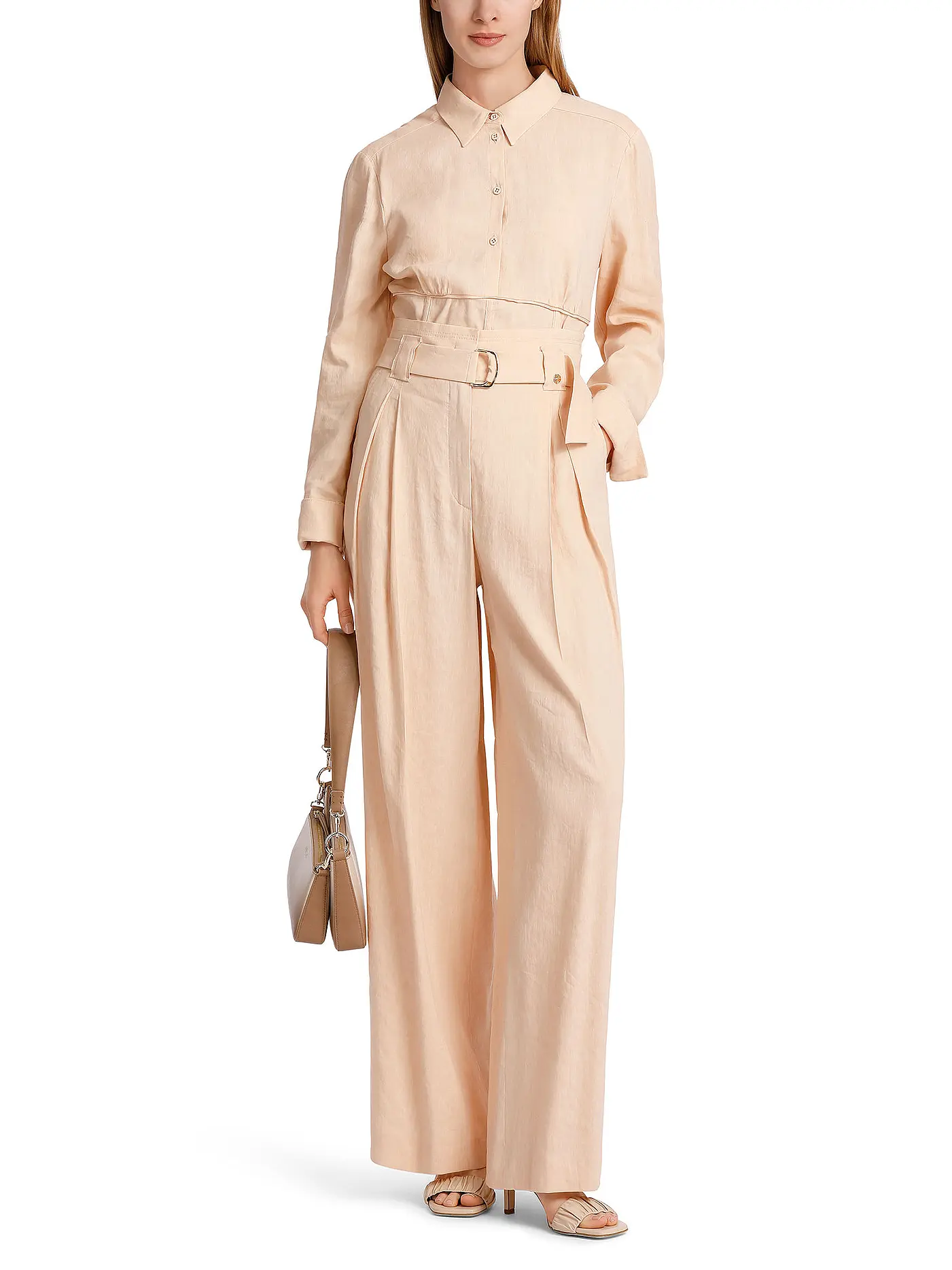MARC CAIN | High Waist Chino WICHITA Wide Fit | rosa