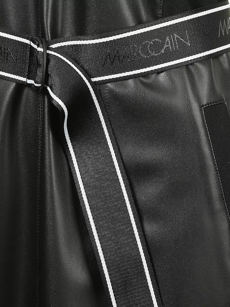 MARC CAIN | Kleid in Lederoptik  | schwarz