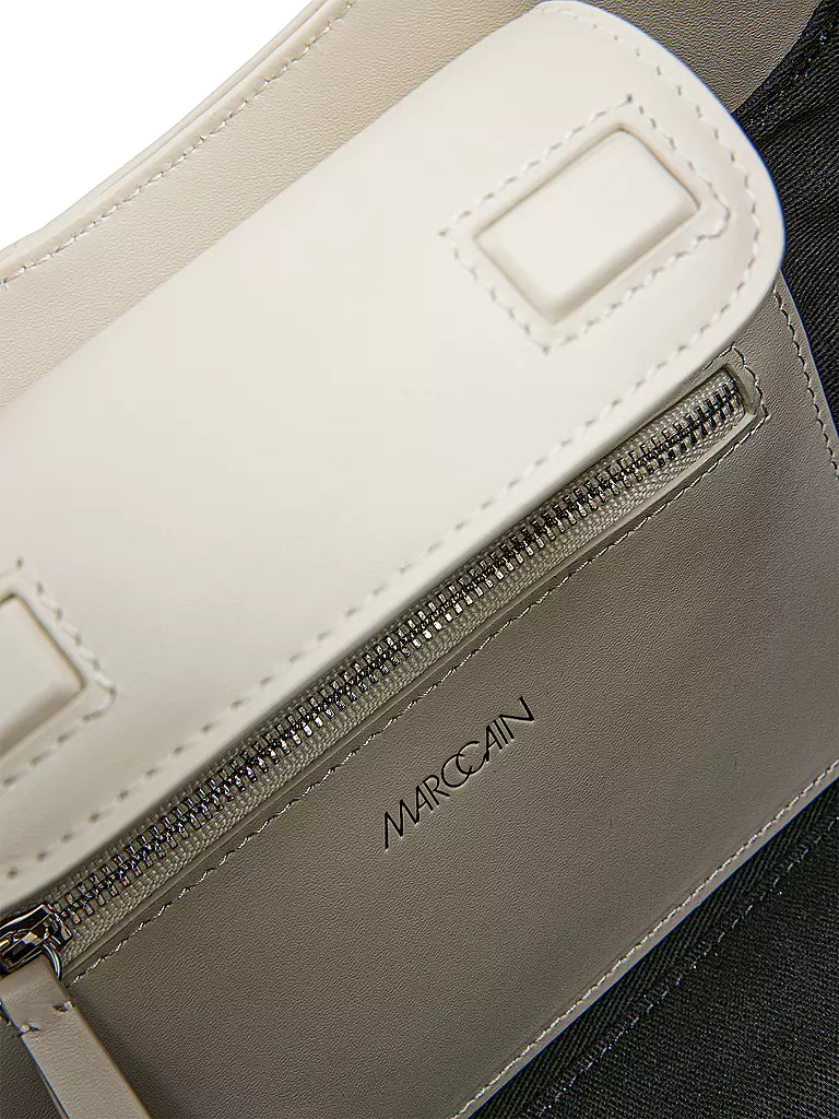 MARC CAIN | Ledertasche - Schultertasche | hellgrau