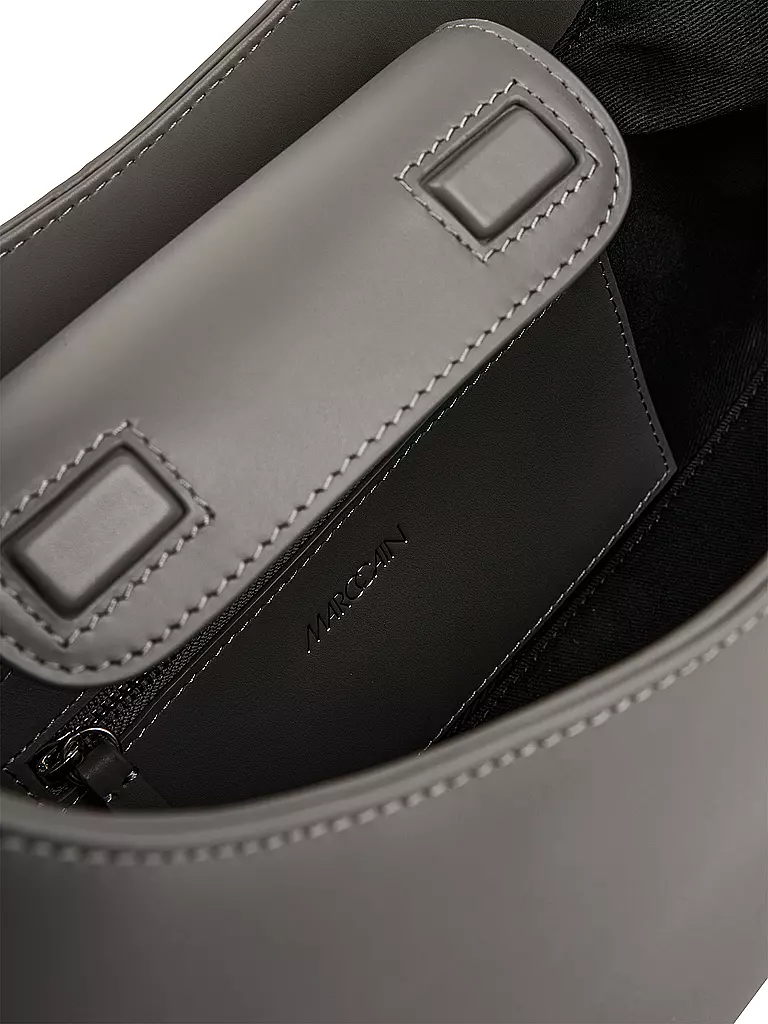 MARC CAIN | Ledertasche - Schultertasche | hellgrau