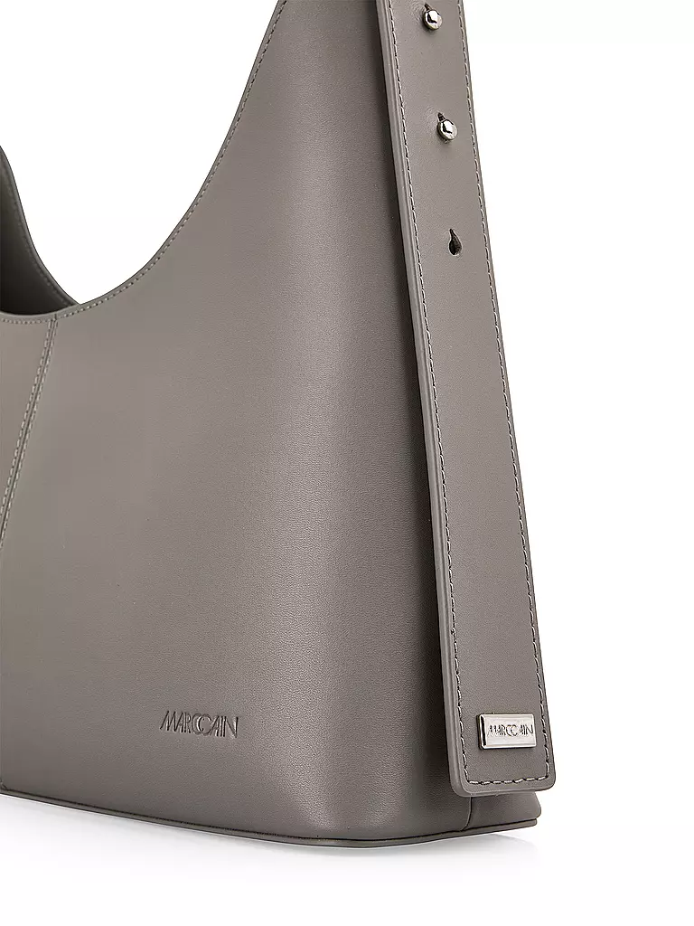 MARC CAIN | Ledertasche - Schultertasche | hellgrau