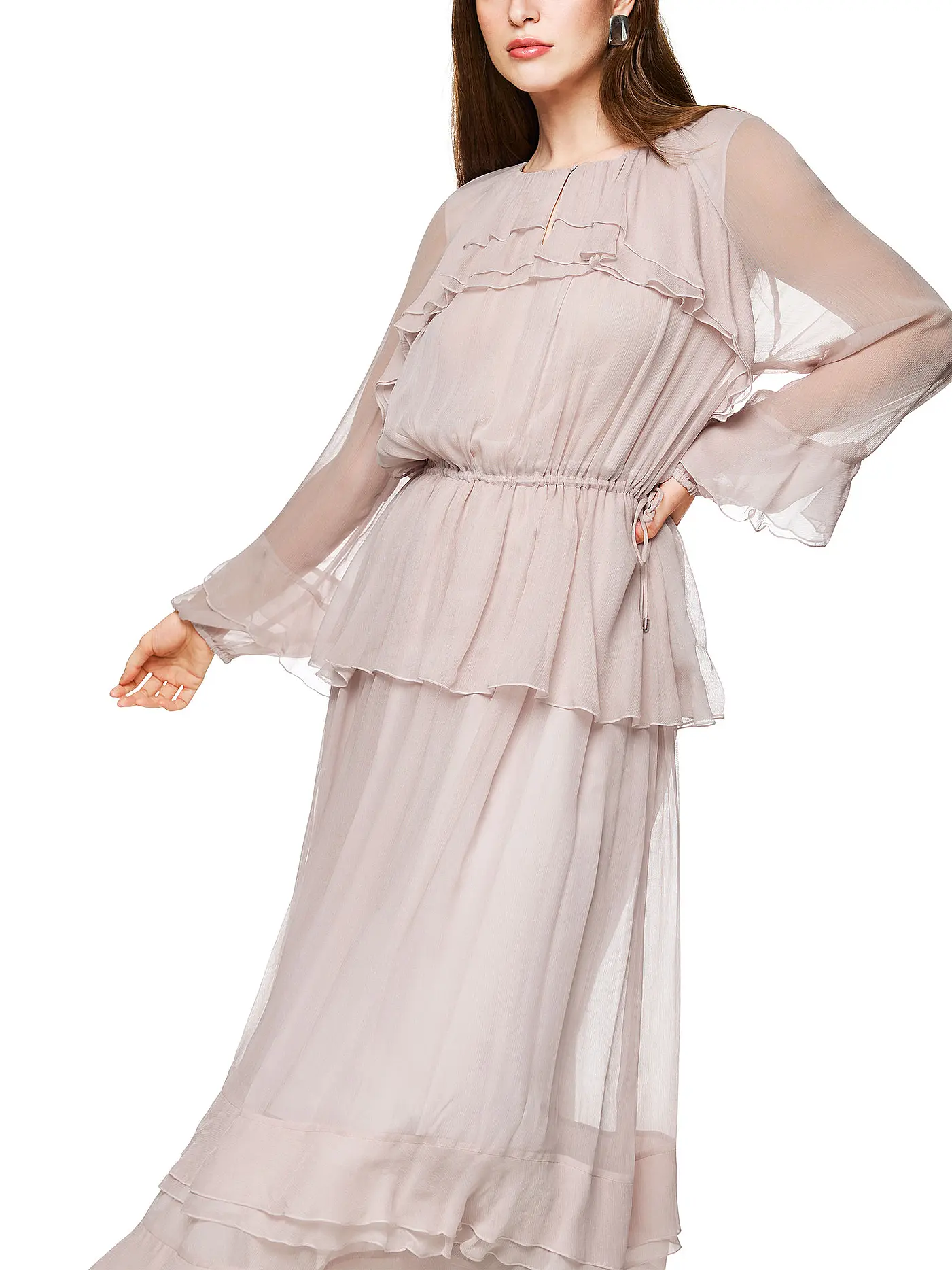 MARC CAIN | Maxikleid  | hellgrau