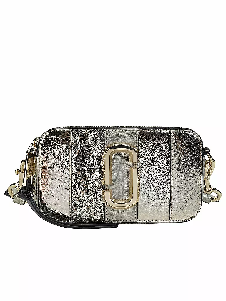 MARC JACOBS | Ledertasche  - Minibag The Snapshot Metallic Striped | gold