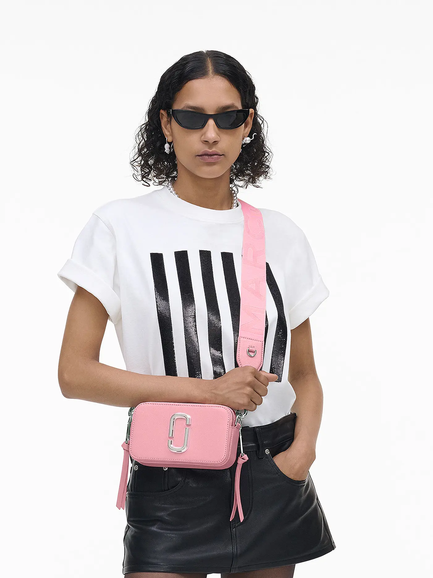 MARC JACOBS | Ledertasche - Mini Bag THE COLORBLOCK SNAPSHOT | rosa