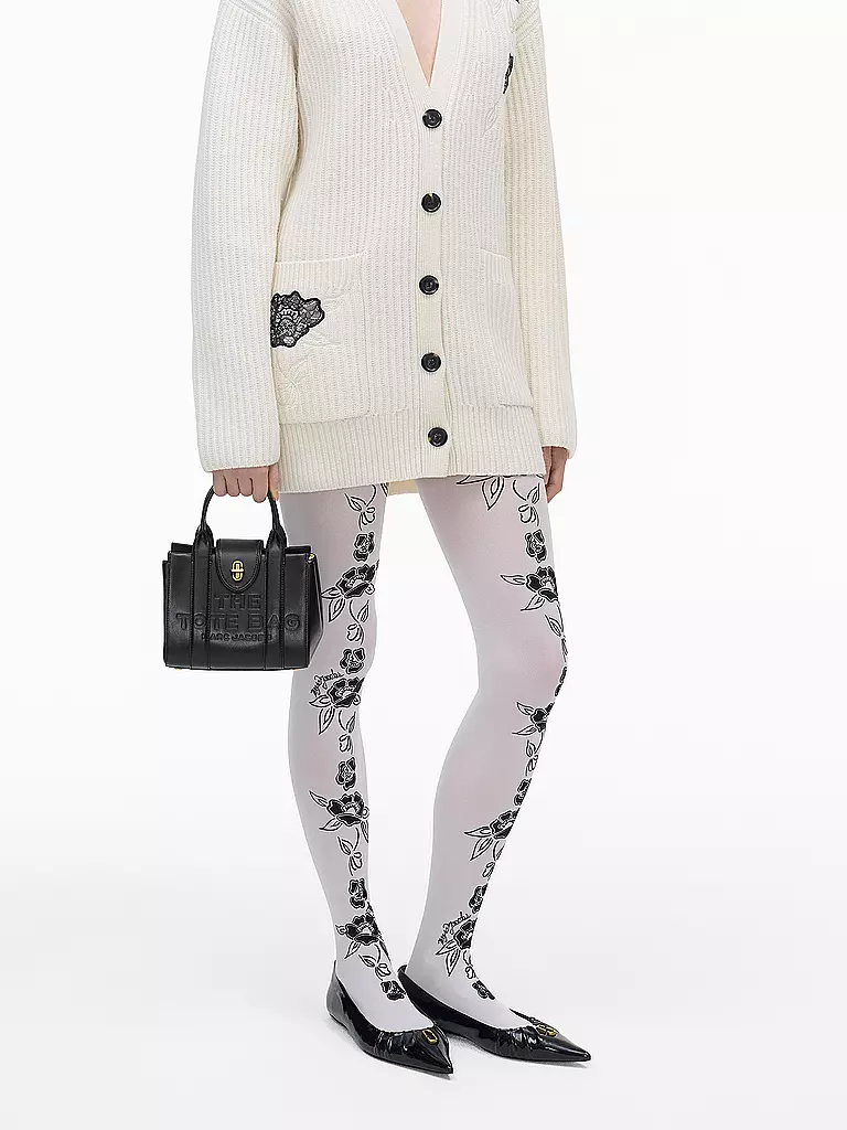 MARC JACOBS | Ledertasche - Mini Bag THE TURNLOCK CROSSBODY TOTE | weiss