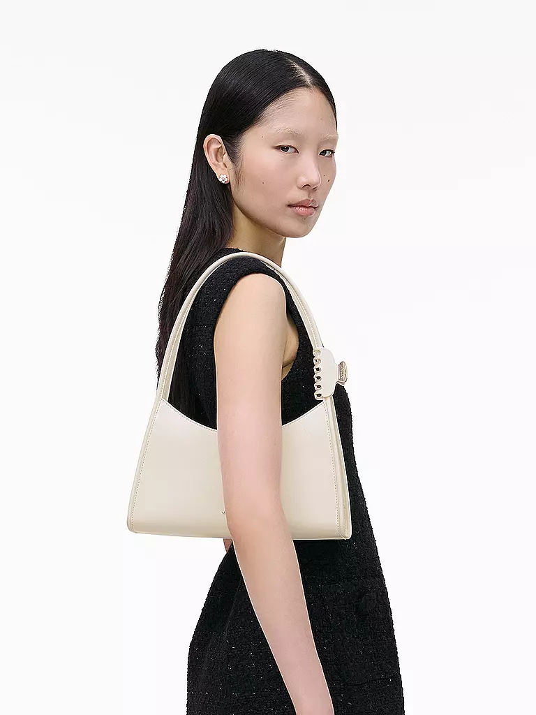 MARC JACOBS | Ledertasche - Schultertasche THE CLAW CLIP | weiss