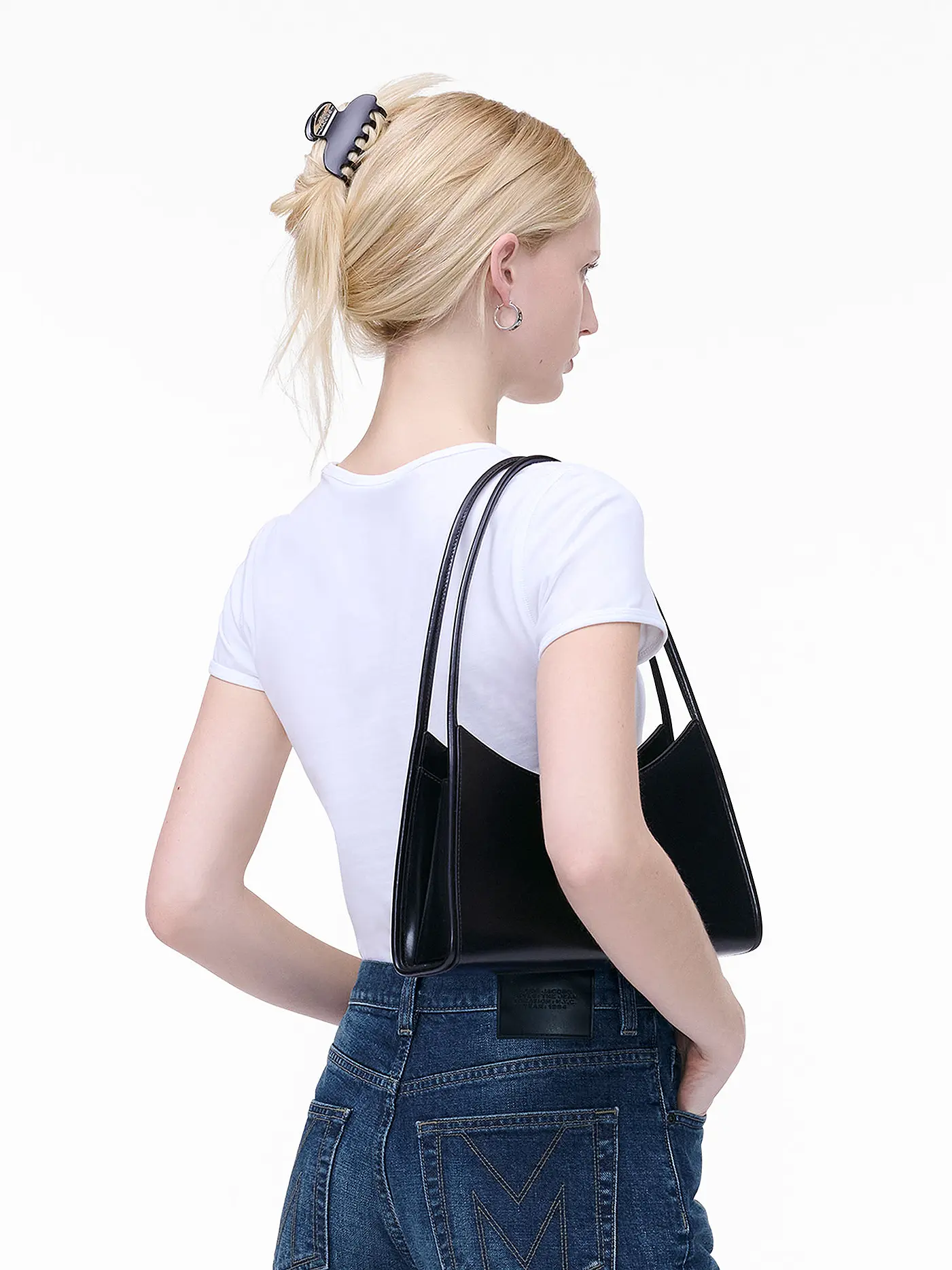 MARC JACOBS | Ledertasche - Schultertasche THE CLAW CLIP | schwarz