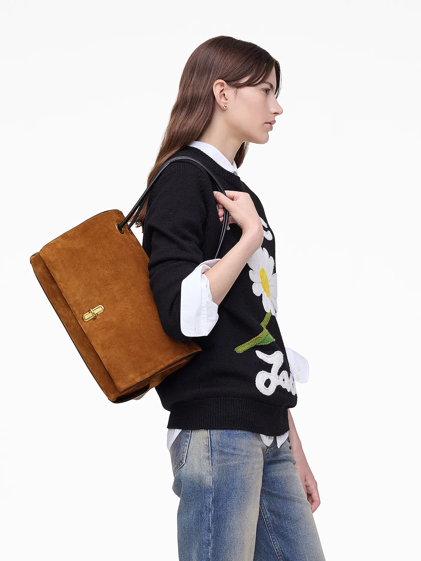 MARC JACOBS | Ledertasche - Schultertasche THE LARGE DUAL | camel