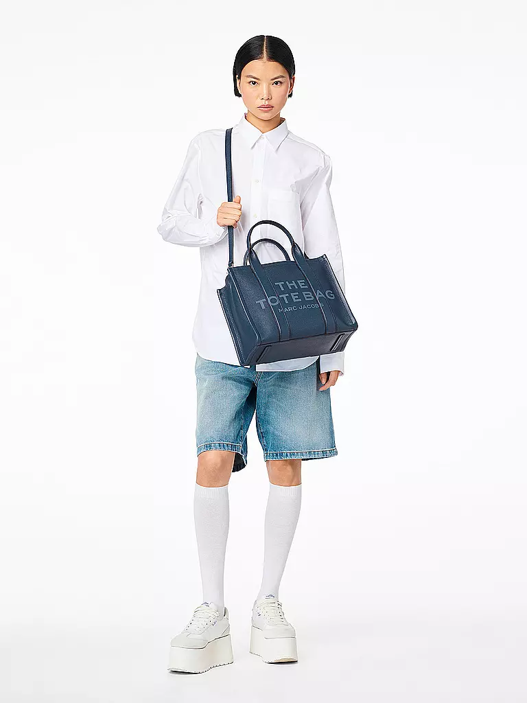 MARC JACOBS | Ledertasche - Tote Bag THE MEDIUM TOTE LEATHER | blau