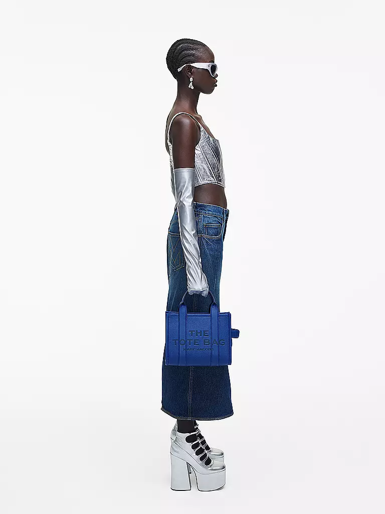 MARC JACOBS | Ledertasche - Tote Bag THE SMALL TOTE LEATHER | blau