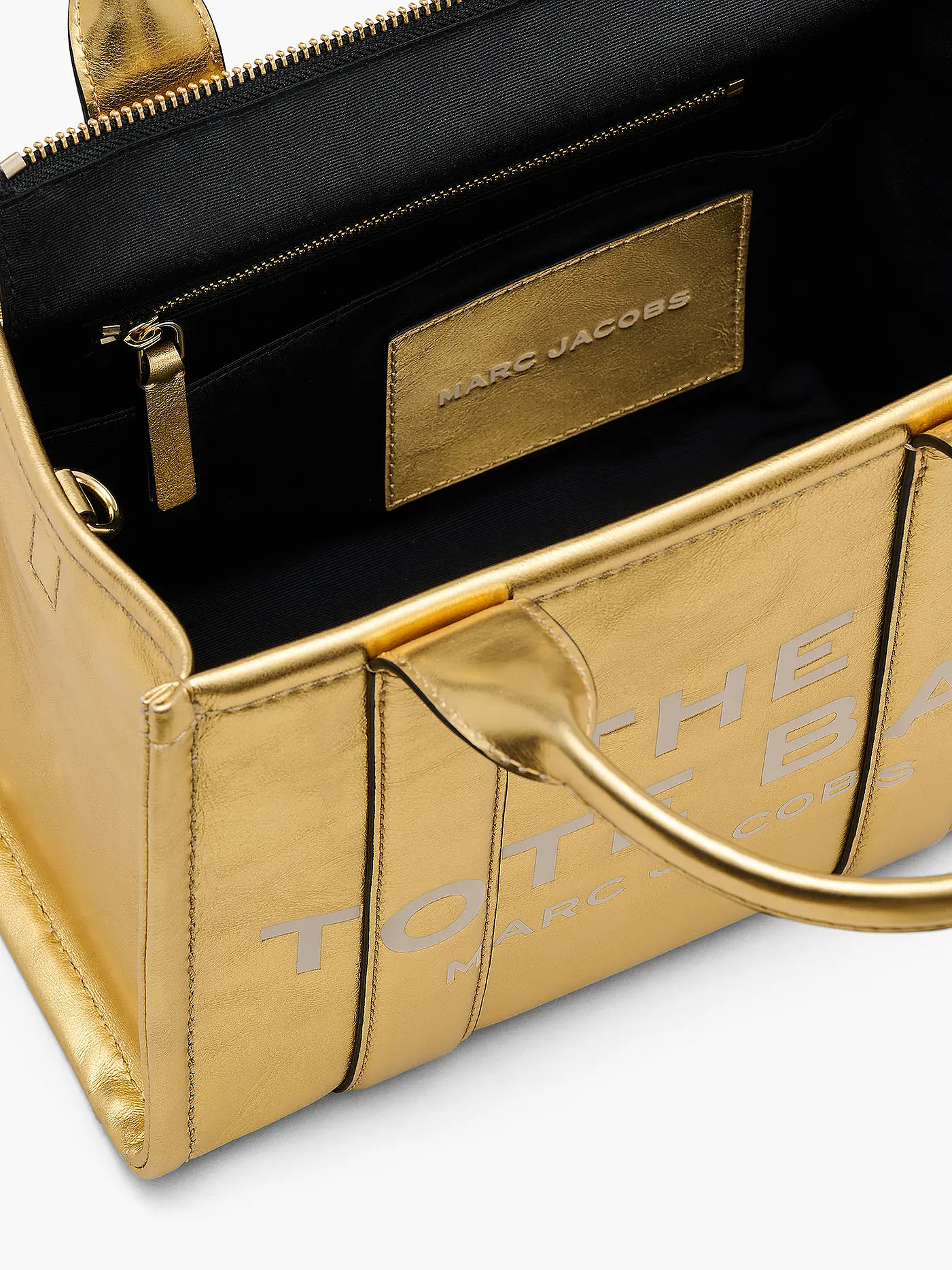 MARC JACOBS | Ledertasche - Tote Bag THE SMALL TOTE LEATHER | gold