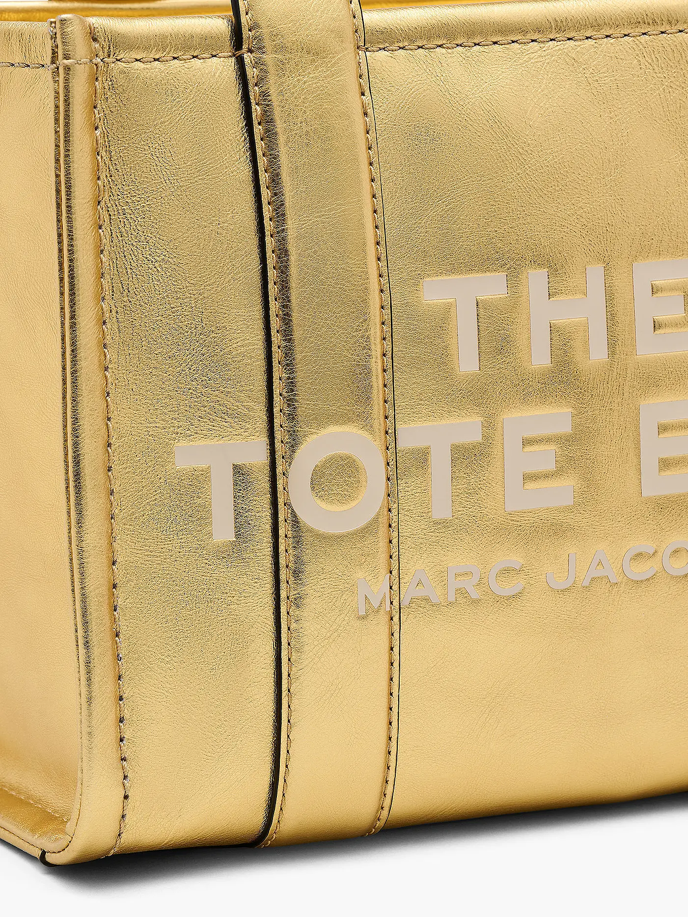 MARC JACOBS | Ledertasche - Tote Bag THE SMALL TOTE LEATHER | gold