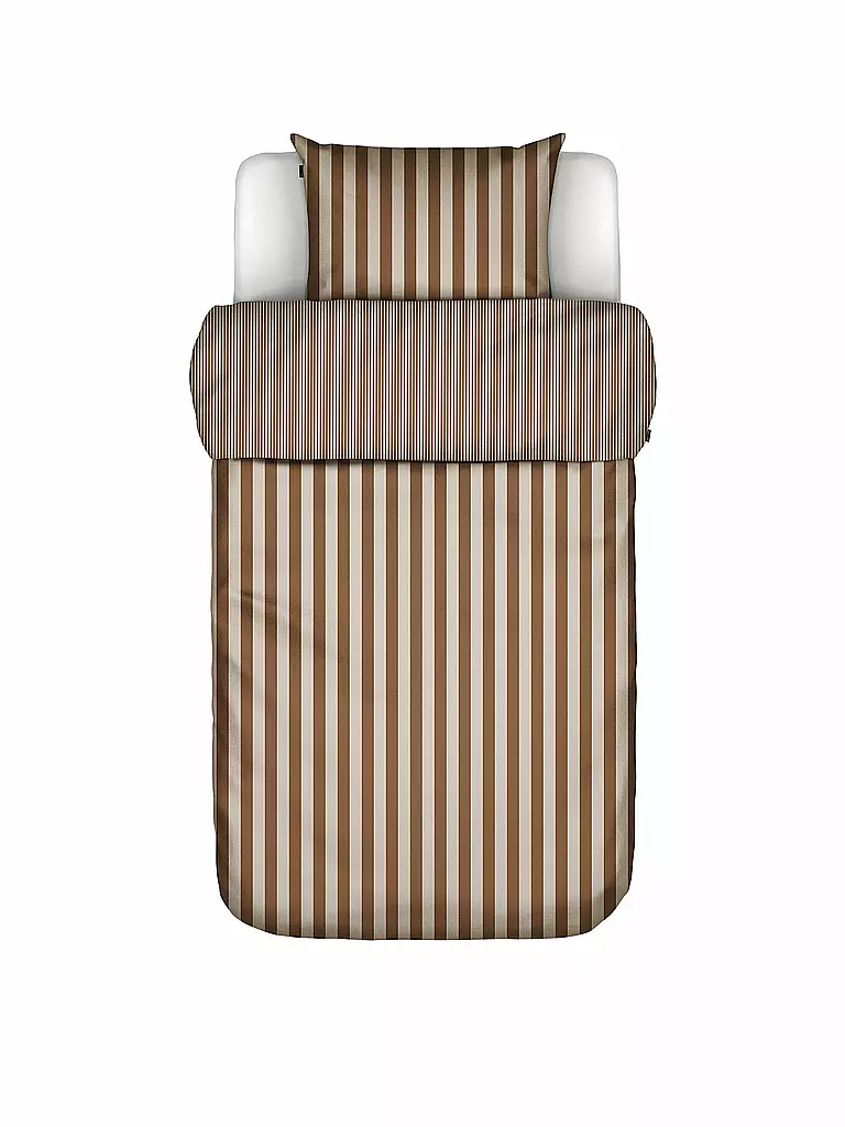 MARC O'POLO HOME | Satin Bettwäsche 70x90cm/140x200cm CLASSIC STRIPE Toffee Brown | braun