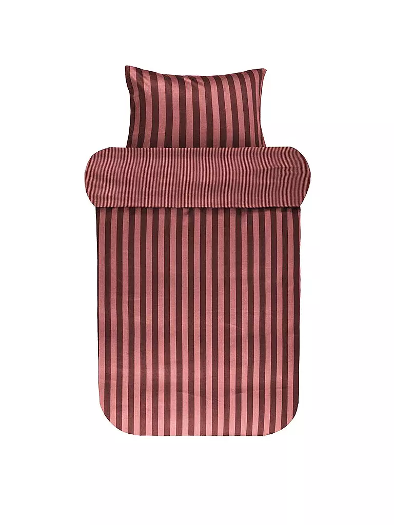 MARC O'POLO HOME | Satin Bettwäsche Classic Stripe 70x90cm / 140x200cm Warm Earth | rot