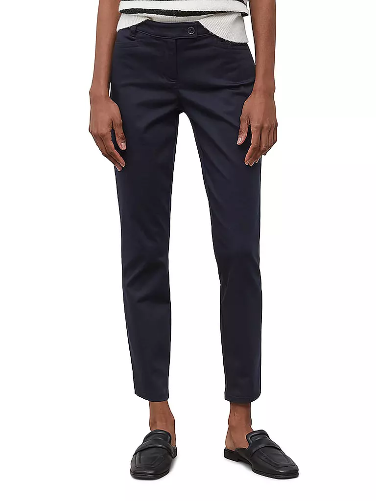MARC O'POLO | Hose "Laxa" (Highwaist) | dunkelblau