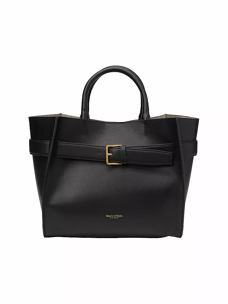 MARC O'POLO | Ledertasche - Shopper Medium  | schwarz