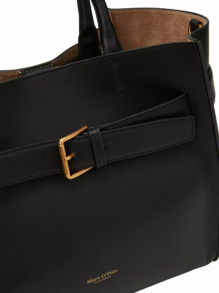 MARC O'POLO | Ledertasche - Shopper Medium  | schwarz