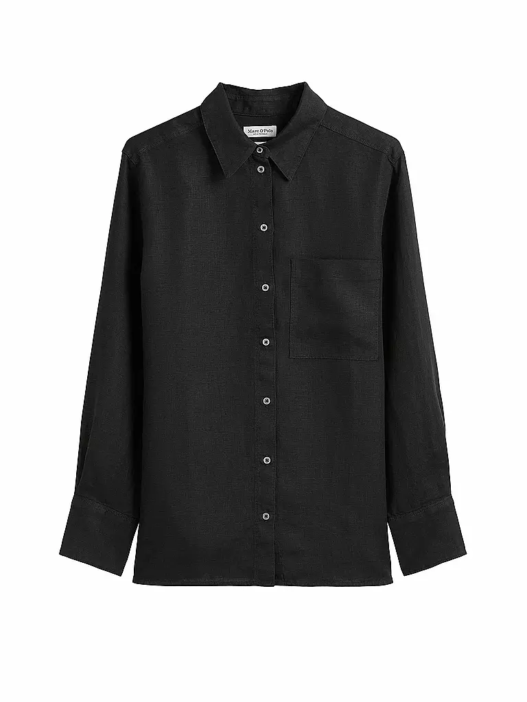 MARC O'POLO | Leinenbluse  | schwarz