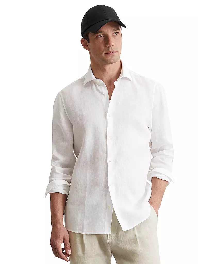 MARC O'POLO | Leinenhemd Regular Fit  | weiss