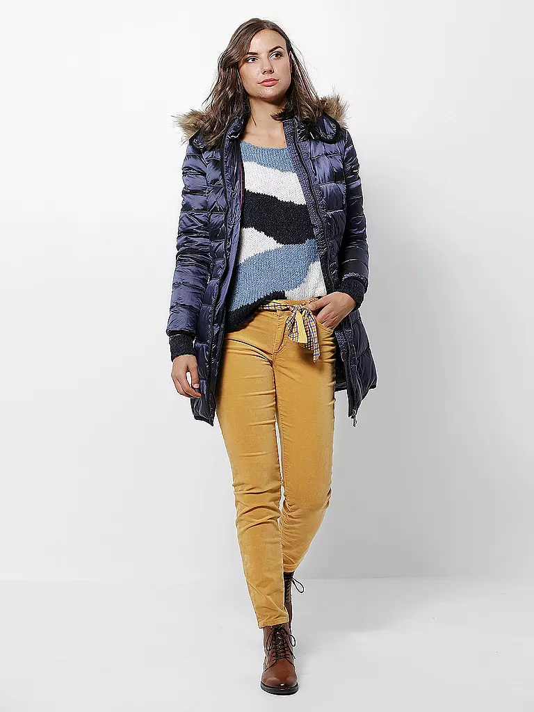 MARC O'POLO | Samtcord-Hose Slim-Fit "Alby" | gelb