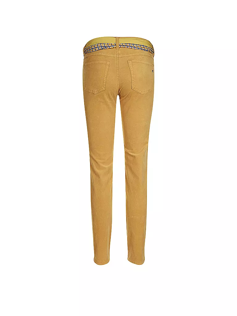 MARC O'POLO | Samtcord-Hose Slim-Fit "Alby" | gelb