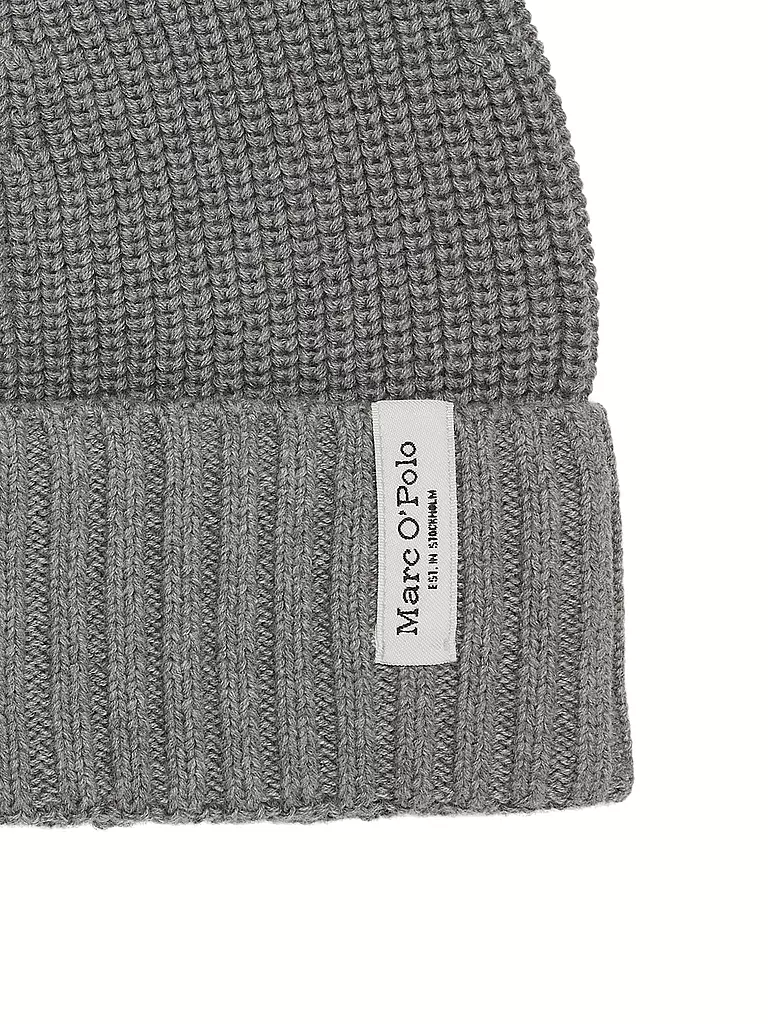 MARC O'POLO | Set 2-teilig Haube und Schal graphite grey melange | grau