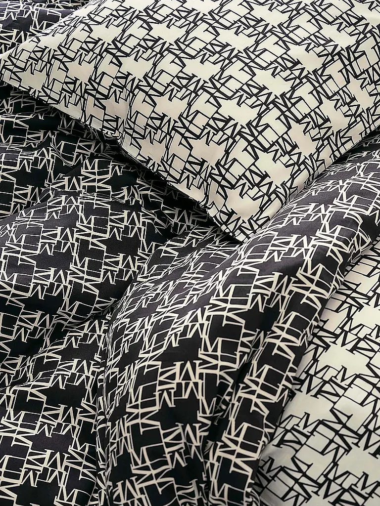 MARC O'POLO HOME | Satin Bettwäsche MONOGRAM 70x90cm / 140x200cm Black | 