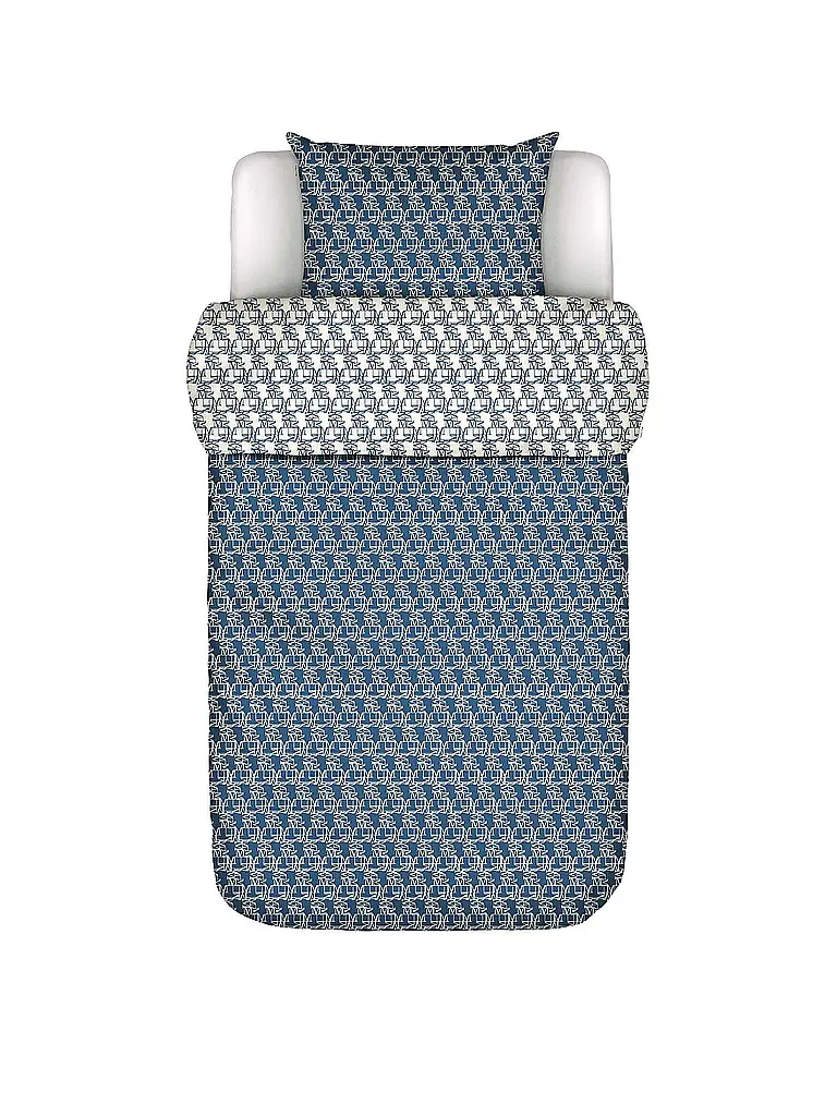 MARC O'POLO HOME | Satin Bettwäsche MONOGRAM 70x90cm / 140x200cm Space Blue | blau