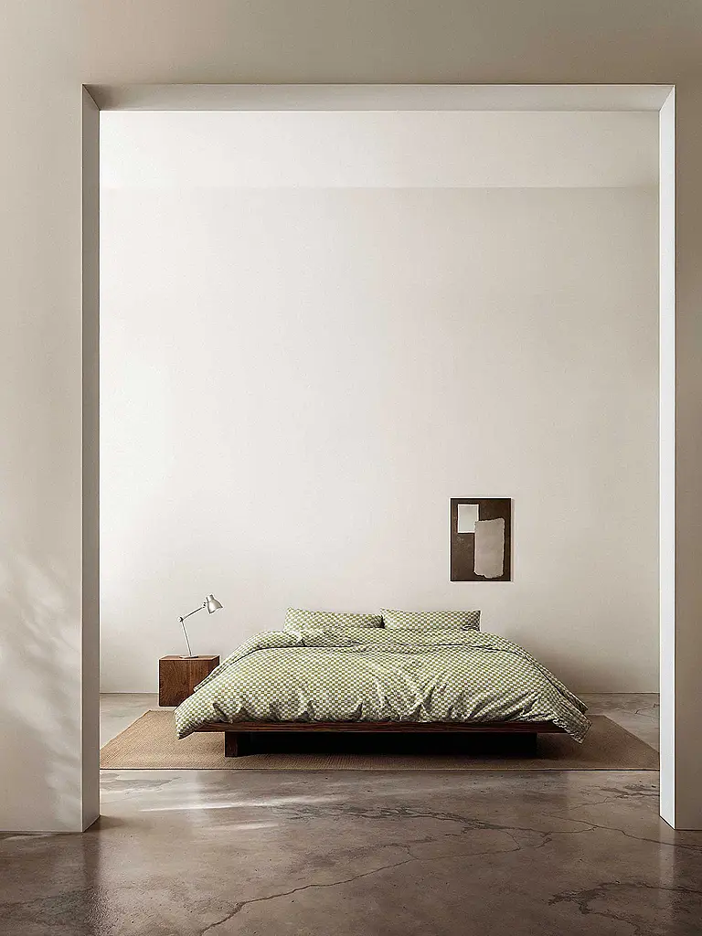 MARC O'POLO HOME | Satin-Bettwäsche SVEA 70x90cm/140x200cm Silvery Green  | olive