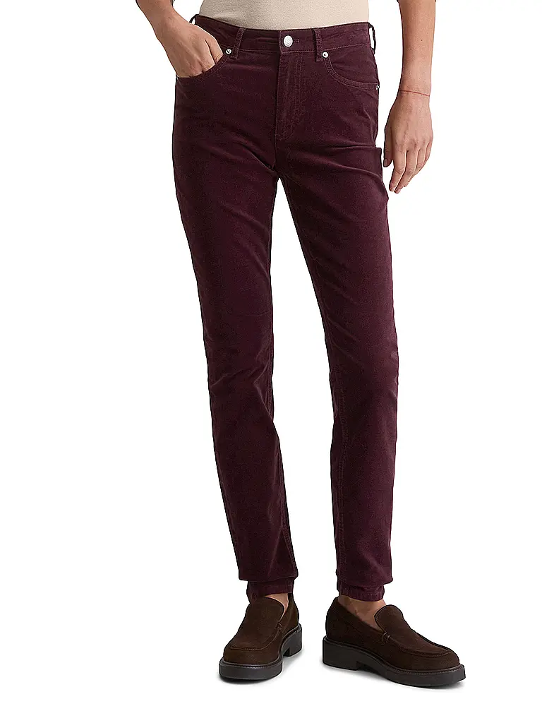 MARC O'POLO | Hose Slim Fit | dunkelrot