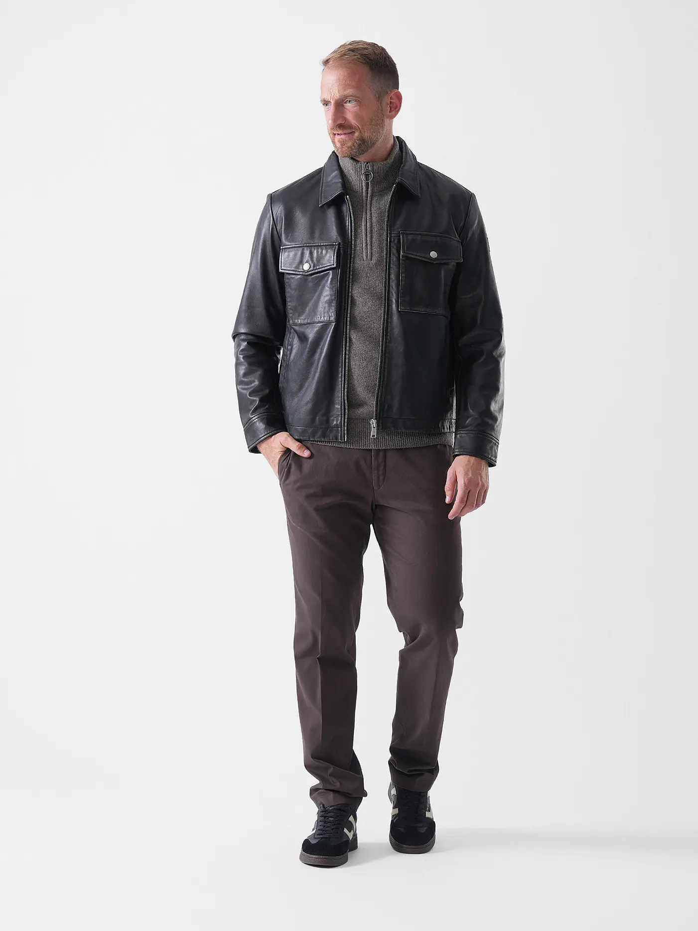 MARC O'POLO | Lederjacke | schwarz
