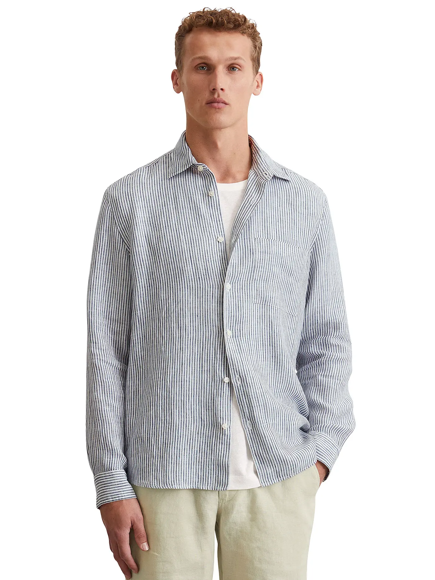 MARC O'POLO | Leinenhemd Regular Fit  | blau