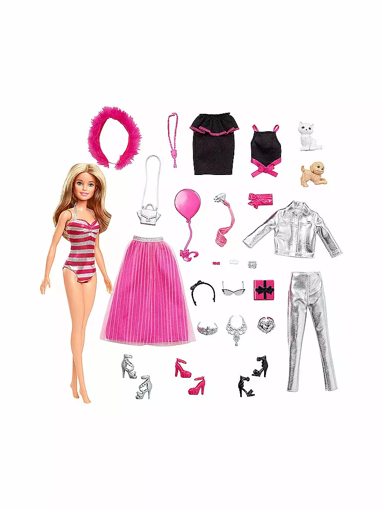 MATTEL | Barbie - Adventskalender 2019 mit Puppe und Zubehör | transparent