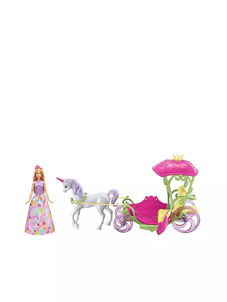 MATTEL | Barbie - Bonbon Prinzessin - Einhorn und Kutsche  | transparent