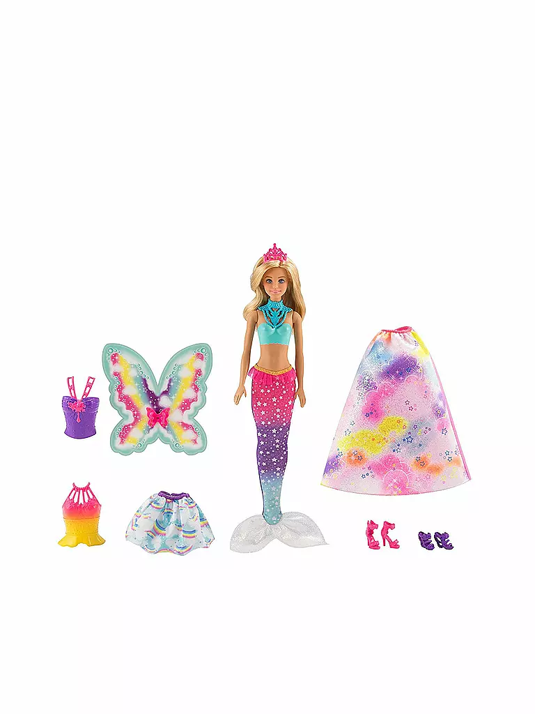 MATTEL | Barbie - Dreamtopia Regenbogen-Königreich 3-in-1 Fantasie Puppe Geschenkset | transparent