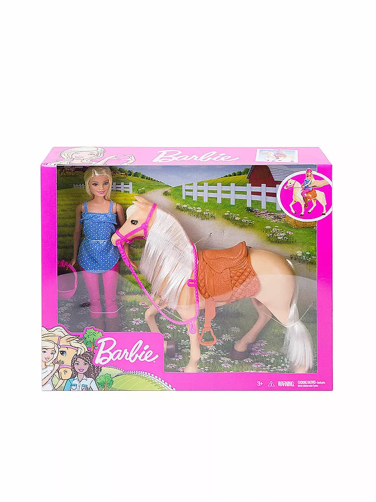 MATTEL | Barbie - Puppe mit Pferd und Accessoires | rosa