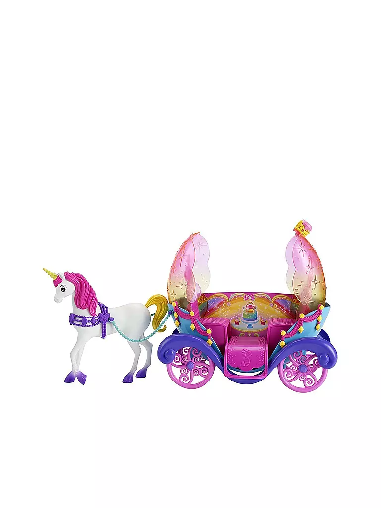 MATTEL | Barbie - Regenbogen Prinzessin, Einhorn und Kutsche  | transparent