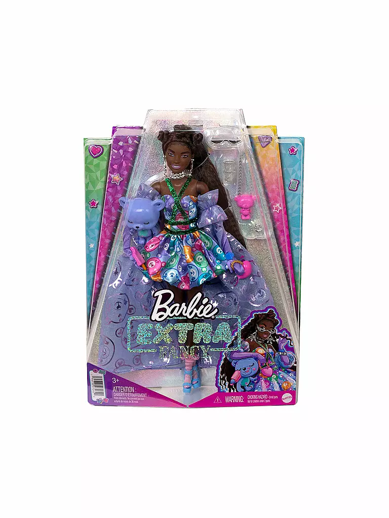 MATTEL | Barbie Extra Fancy Puppe im lila Kleid mit Teddymuster | keine Farbe