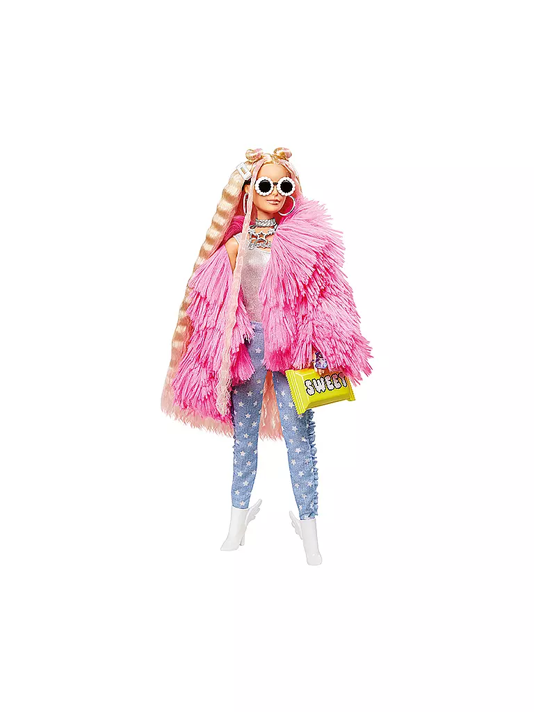 MATTEL | Barbie Extra Puppe (blond) mit flauschiger rosa Jacke | keine Farbe