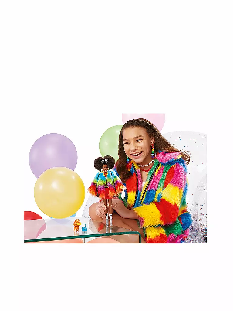 MATTEL | Barbie Extra Puppe mit Afro und Regenbogen-Jacke | keine Farbe