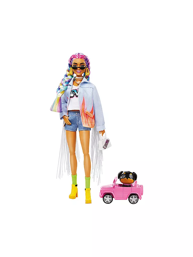 MATTEL | Barbie Extra Puppe mit geflochtenem Regenbogen-Zopf | keine Farbe