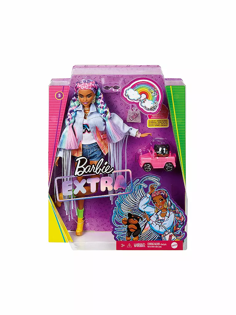 MATTEL | Barbie Extra Puppe mit geflochtenem Regenbogen-Zopf | keine Farbe