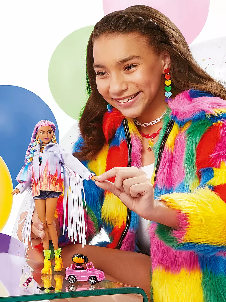 MATTEL | Barbie Extra Puppe mit geflochtenem Regenbogen-Zopf | keine Farbe