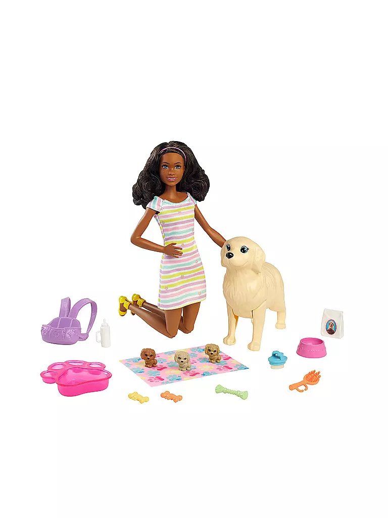 MATTEL | Barbie Puppe (brünett) mit Hund und Welpen | keine Farbe