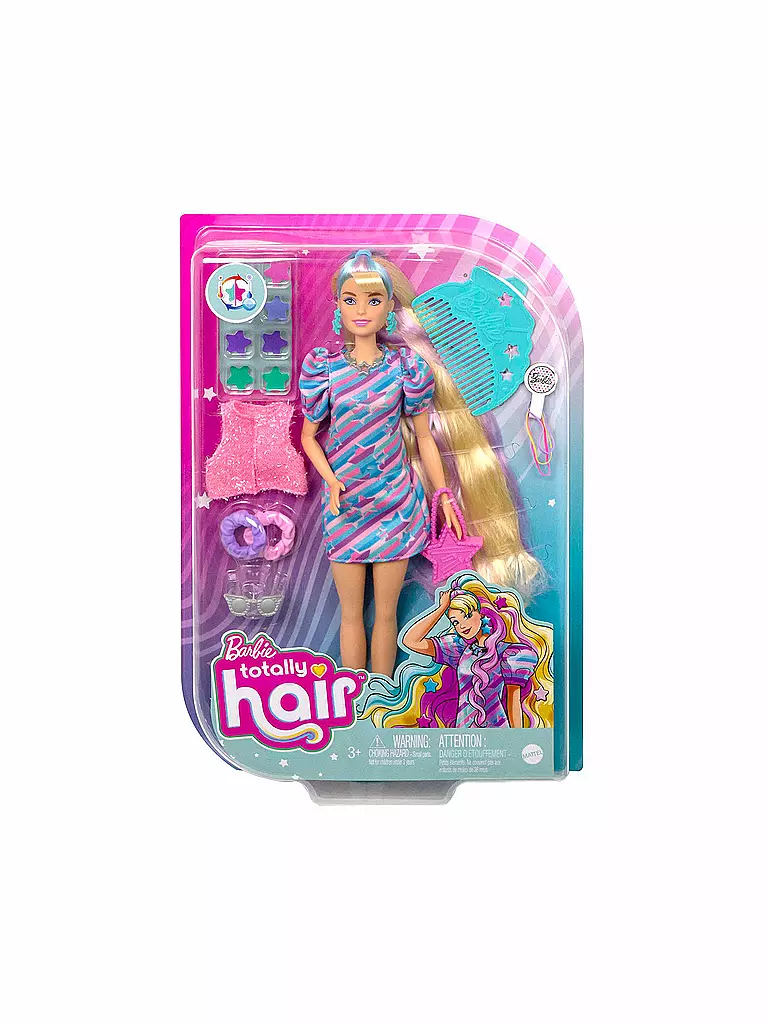 MATTEL | Barbie Totally Hair Puppe (blond) im Sternen-Print Kleid | keine Farbe