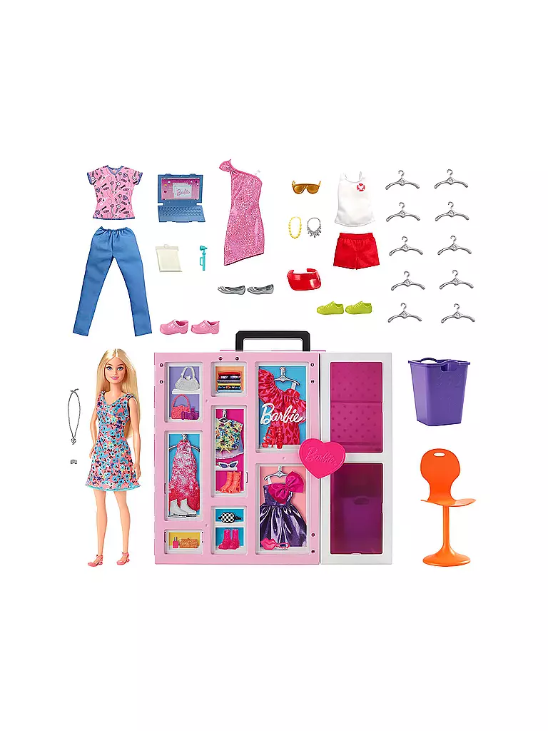 MATTEL | Barbie Traumkleiderschrank mit Puppe, Moden & Accessoires | keine Farbe