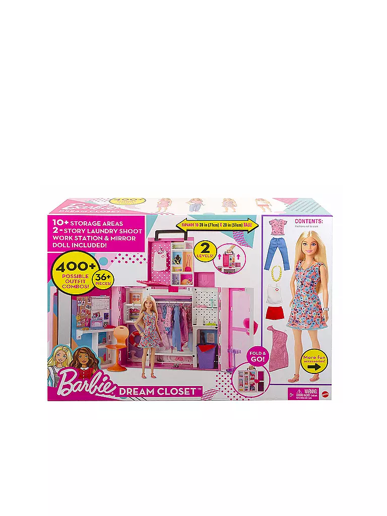 MATTEL | Barbie Traumkleiderschrank mit Puppe, Moden & Accessoires | keine Farbe