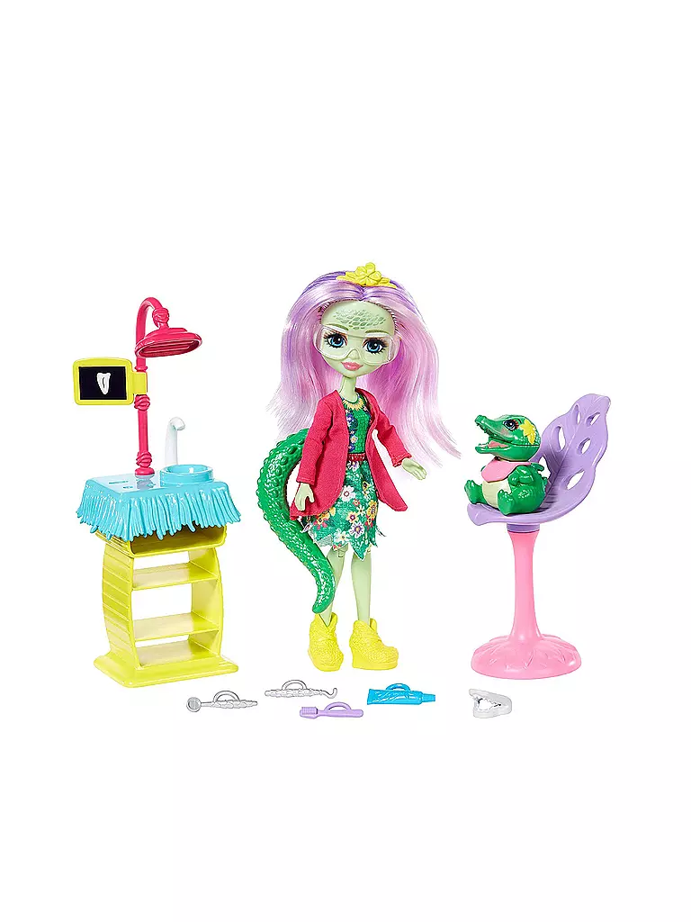 MATTEL | Enchantimals - Themenpack - Andie Alligator & Marshy Liebenswerte Zahnärztin | transparent